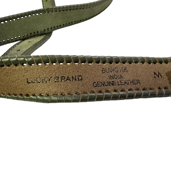 Genuine LUCKY BRAND Olive Green Genuine Leather Belt Size M Unisex
